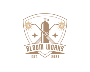 Welding Blowtorch Shield logo design