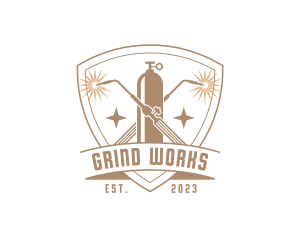 Welding Blowtorch Shield logo design