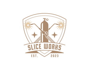 Welding Blowtorch Shield logo design