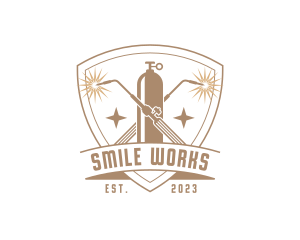 Welding Blowtorch Shield logo design