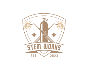 Welding Blowtorch Shield logo design