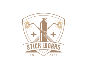 Welding Blowtorch Shield logo design