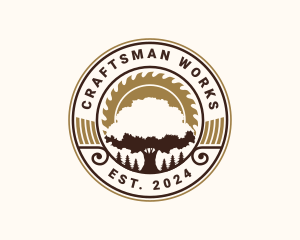 Tree Sawmill Woodworking logo design