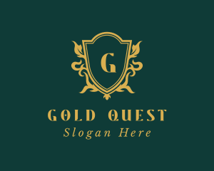 Gold Deluxe Shield logo design