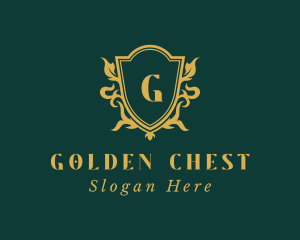 Gold Deluxe Shield logo design