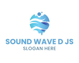 Water Wave Globe logo design