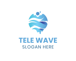 Water Wave Globe logo design