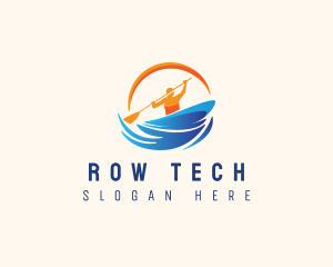 Boat Rowing Water Sport logo design