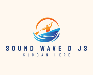 Boat Rowing Water Sport logo design