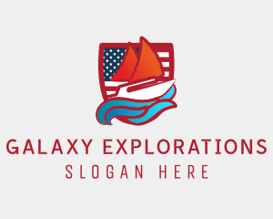 American Shield Sailboat logo design