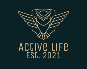 Flying Owl Line Art logo