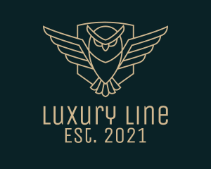 Flying Owl Line Art logo design