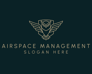 Flying Owl Line Art logo
