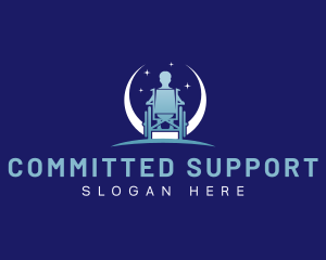 Wheelchair Disability Care logo design