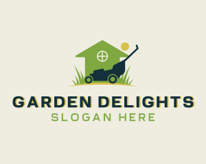 Lawn Mower Gardener logo design