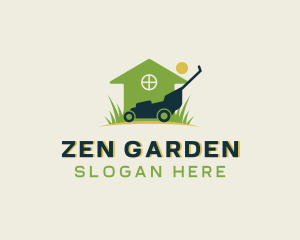 Lawn Mower Gardener logo design