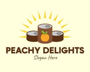 Sunrise Canned Peach logo design