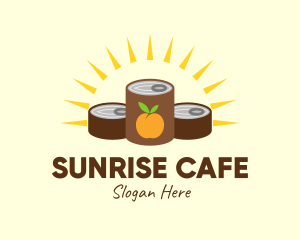 Sunrise Canned Peach logo design