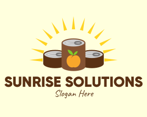 Sunrise Canned Peach logo design