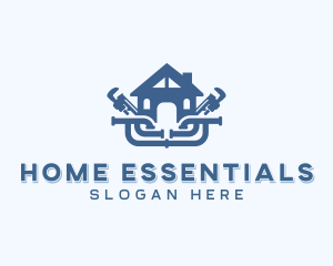 Pipe Wrench Home Plumbing  logo design