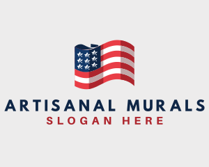 Patriotic American Flag logo design