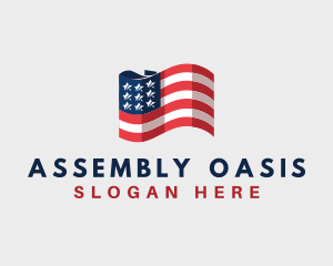 Patriotic American Flag logo design