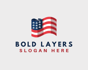 Patriotic American Flag logo design