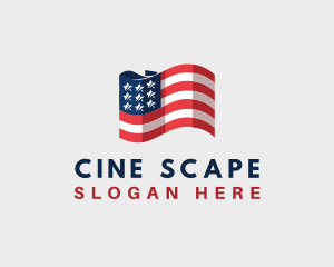 Patriotic American Flag logo design