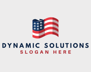 Patriotic American Flag logo design