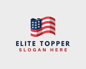 Patriotic American Flag logo design