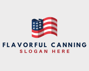 Patriotic American Flag logo design