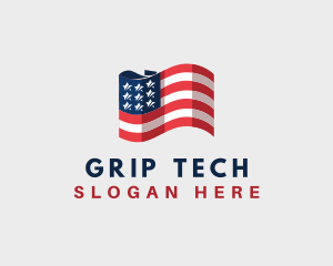 Patriotic American Flag logo design