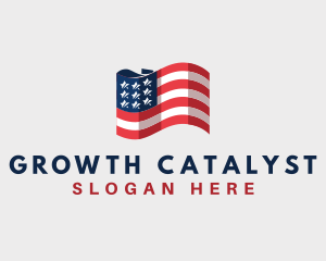 Patriotic American Flag logo design