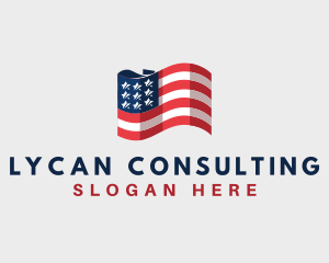 Patriotic American Flag logo design