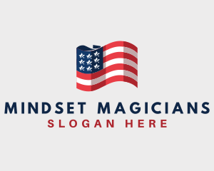 Patriotic American Flag logo design