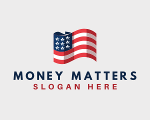 Patriotic American Flag logo design