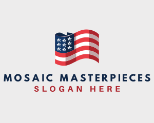 Patriotic American Flag logo design