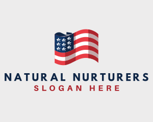 Patriotic American Flag logo design