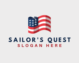 Patriotic American Flag logo design