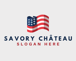 Patriotic American Flag logo design