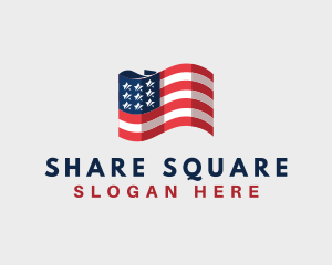 Patriotic American Flag logo design