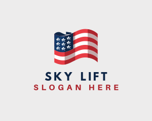 Patriotic American Flag logo design