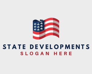 Patriotic American Flag logo design