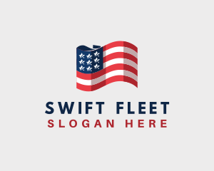 Patriotic American Flag logo design