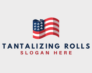 Patriotic American Flag logo design