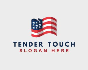 Patriotic American Flag logo design