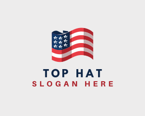 Patriotic American Flag logo design