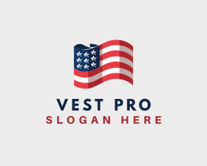 Patriotic American Flag logo design