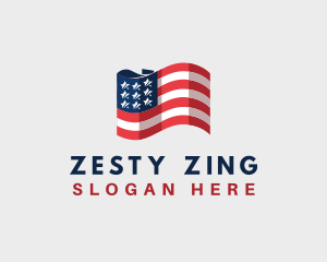 Patriotic American Flag logo design