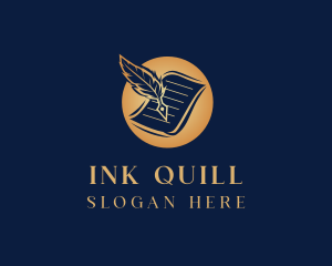 Writing Quill Document logo design